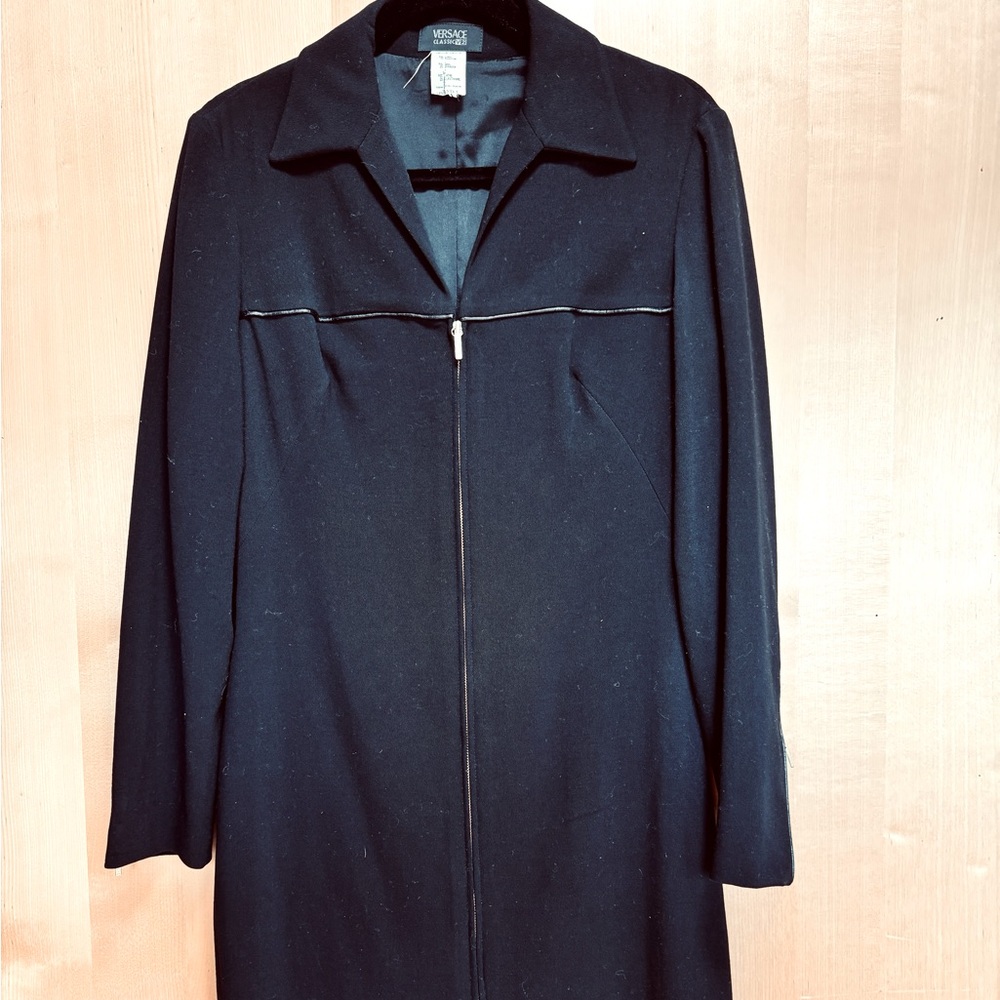 Versace wool blend dress with gold hardware